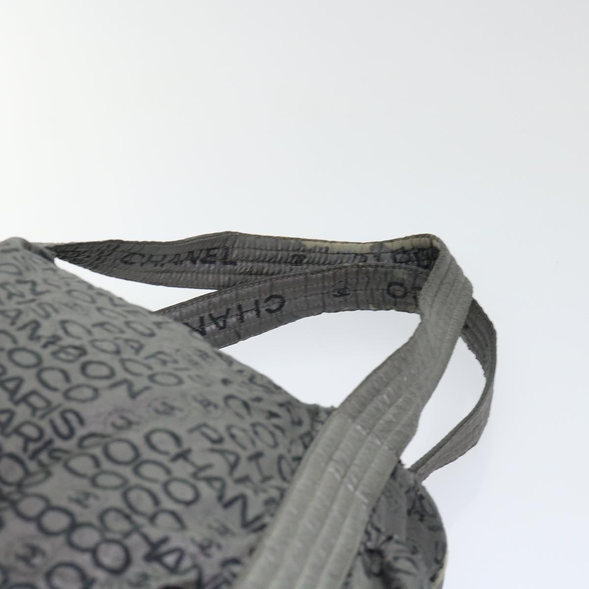 CHANEL Unlimited Shoulder Bag Nylon Silver CC bs8018