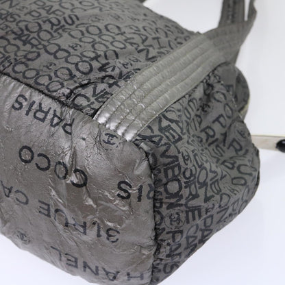 CHANEL Unlimited Shoulder Bag Nylon Silver CC bs8018