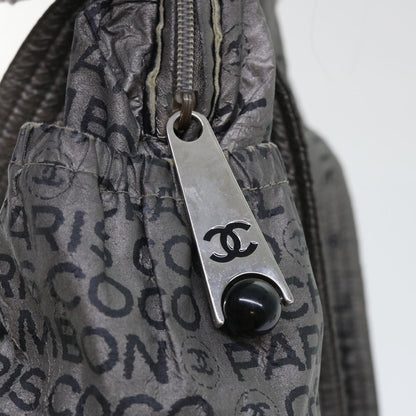 CHANEL Unlimited Shoulder Bag Nylon Silver CC bs8018