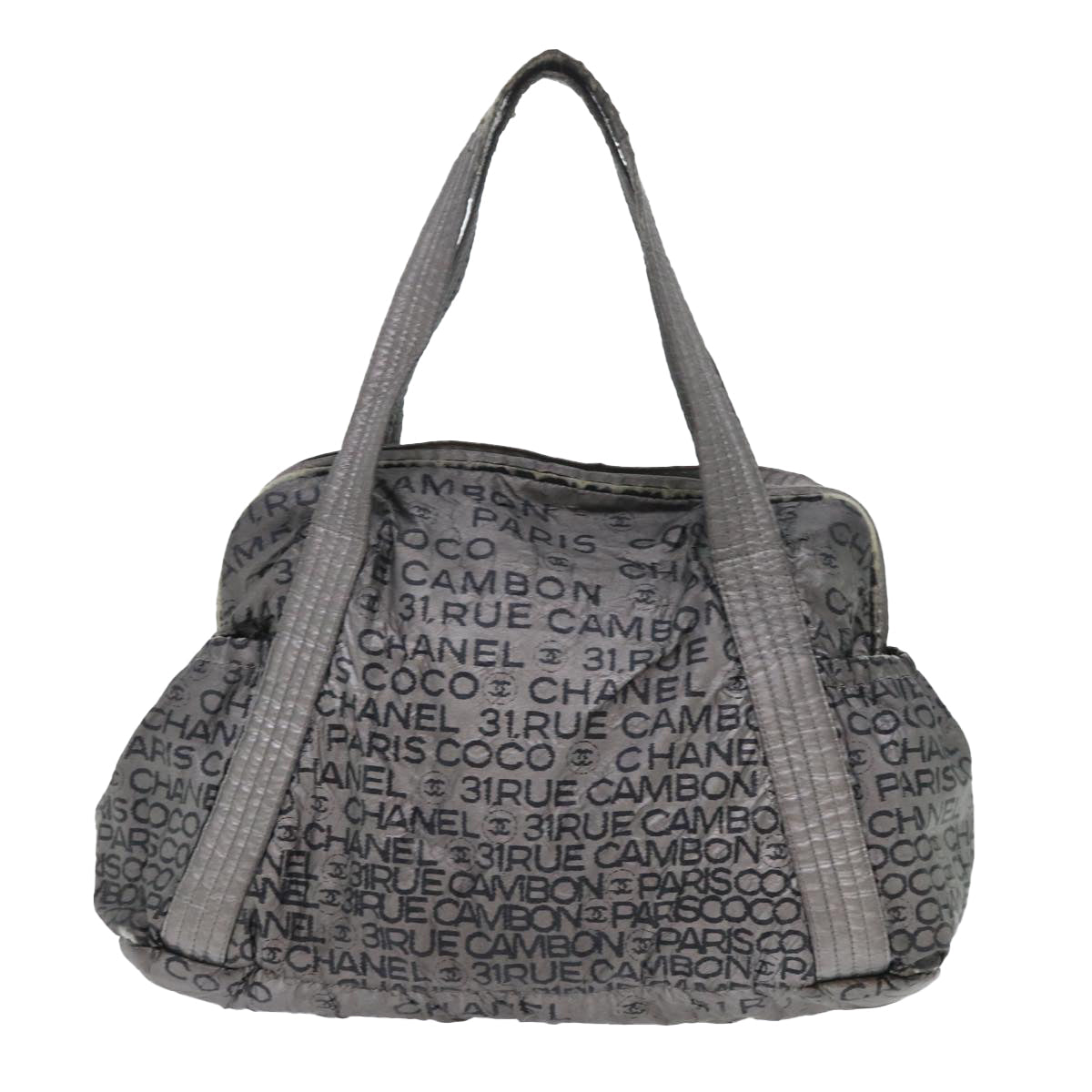 CHANEL Unlimited Shoulder Bag Nylon Silver CC bs8018