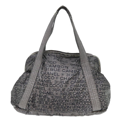 CHANEL Unlimited Shoulder Bag Nylon Silver CC bs8018