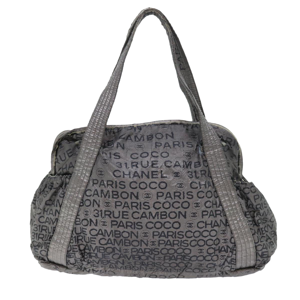CHANEL Unlimited Shoulder Bag Nylon Silver CC bs8018