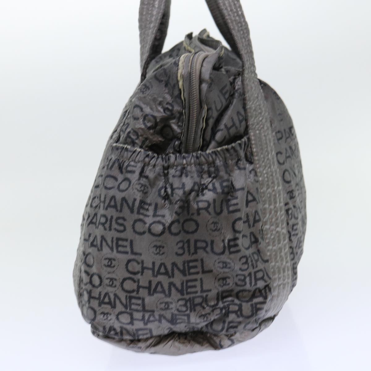 CHANEL Unlimited Shoulder Bag Nylon Silver CC bs8018