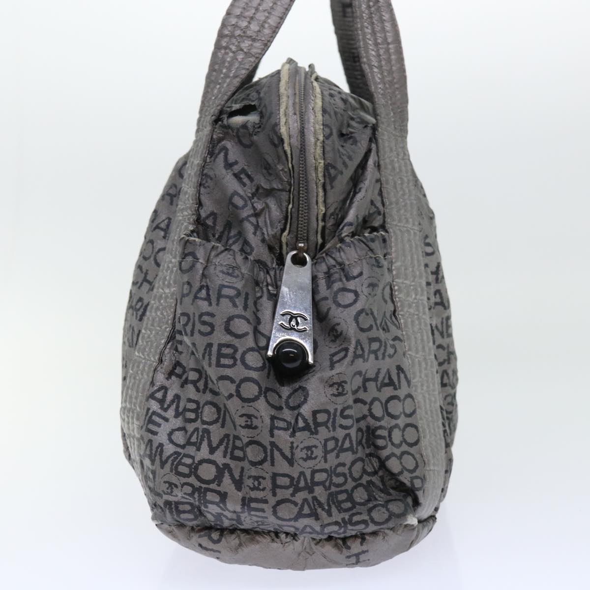 CHANEL Unlimited Shoulder Bag Nylon Silver CC bs8018