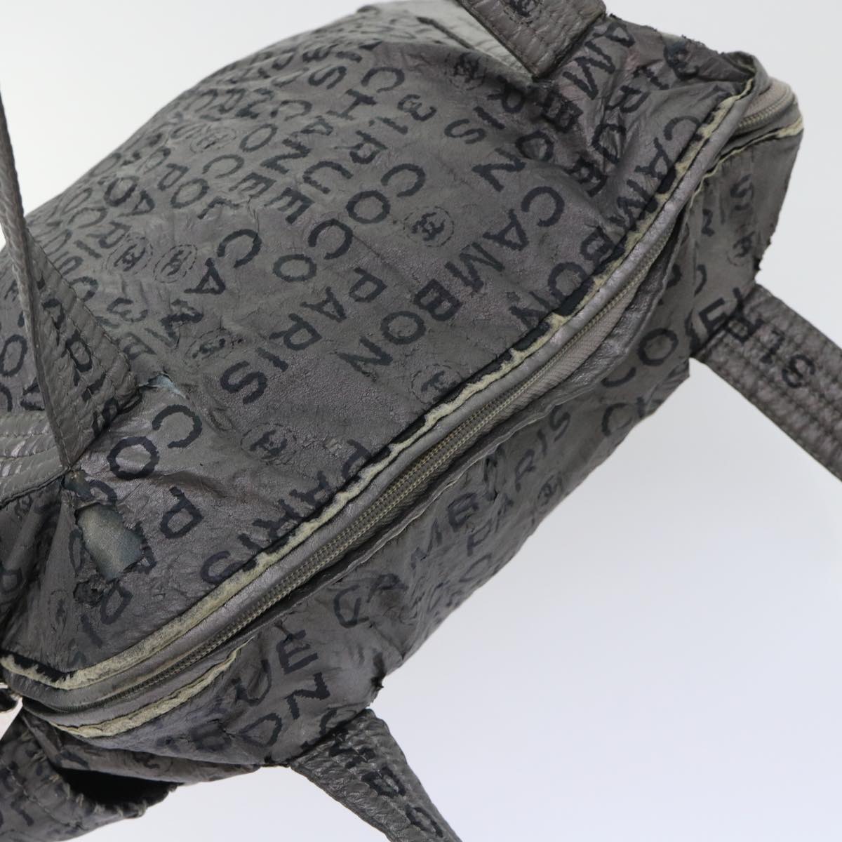 CHANEL Unlimited Shoulder Bag Nylon Silver CC bs8018
