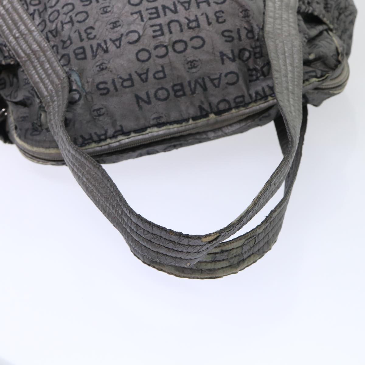 CHANEL Unlimited Shoulder Bag Nylon Silver CC bs8018