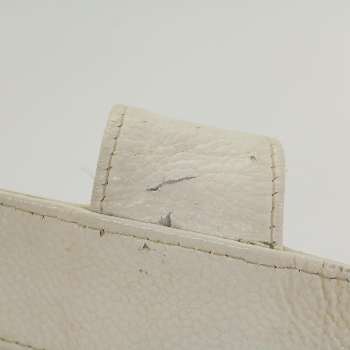 CHANEL Tote Bag Caviar Skin White CC bs8320