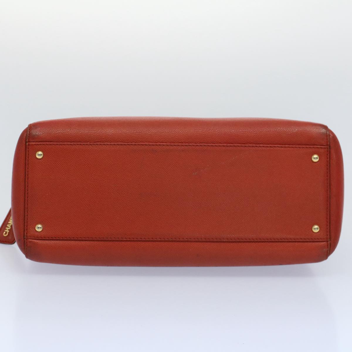 CHANEL Shoulder Bag Leather Orange CC bs8843