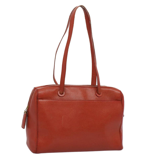CHANEL Shoulder Bag Leather Orange CC bs8843