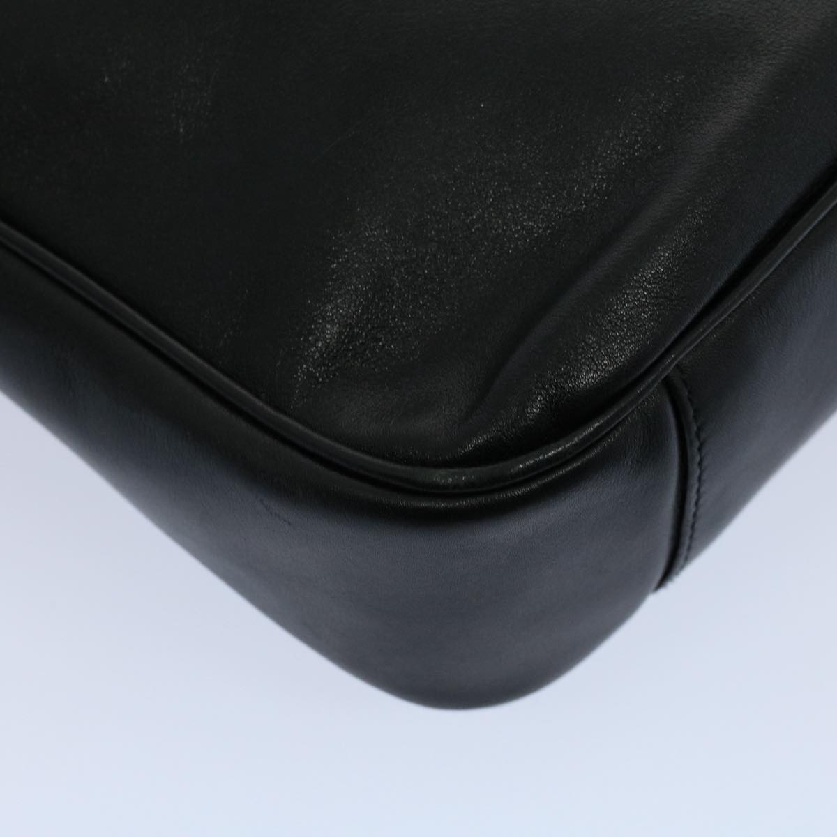 GUCCI Bamboo Shoulder Bag Leather 2way Black 001 2123 1633  bs9068