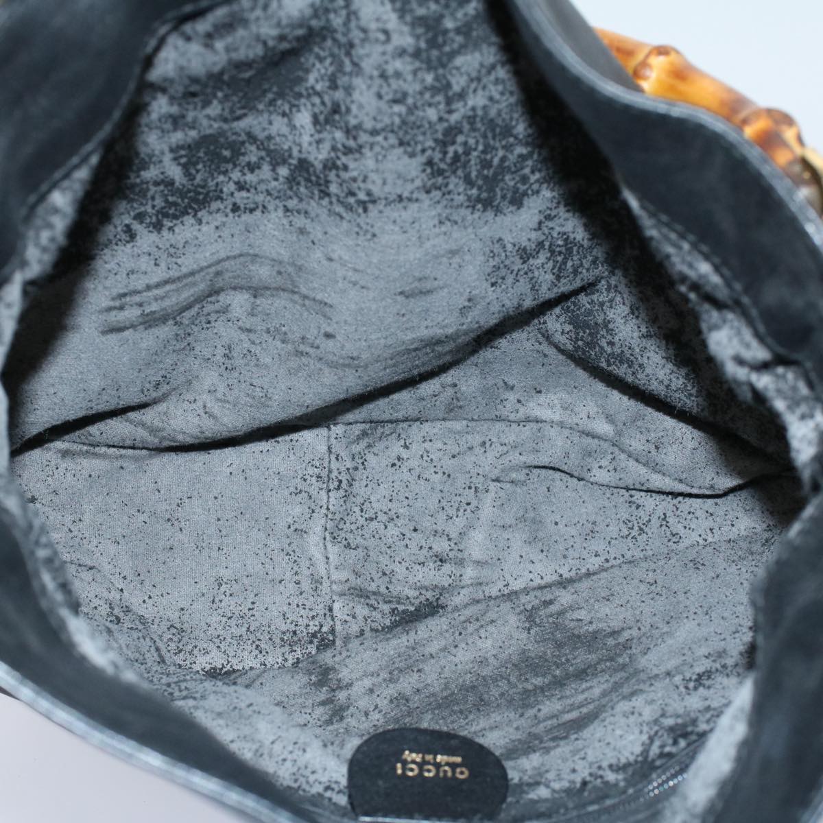 GUCCI Bamboo Shoulder Bag Leather 2way Black 001 2123 1633  bs9068
