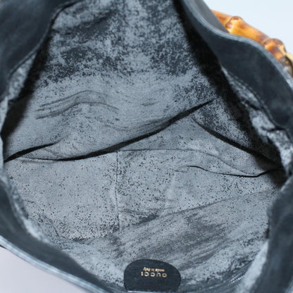 GUCCI Bamboo Shoulder Bag Leather 2way Black 001 2123 1633  bs9068