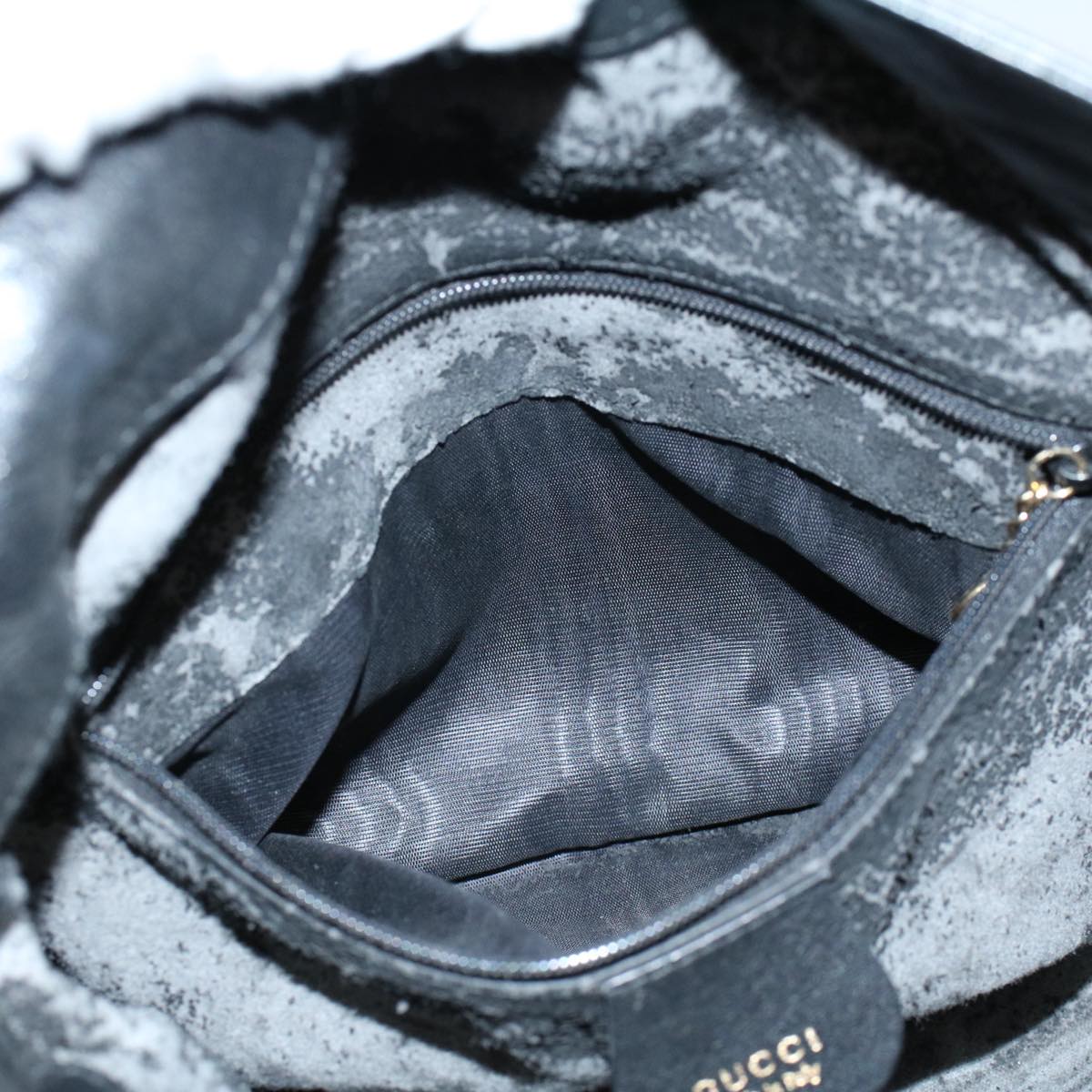 GUCCI Bamboo Shoulder Bag Leather 2way Black 001 2123 1633  bs9068