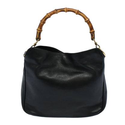 GUCCI Bamboo Shoulder Bag Leather 2way Black 001 2123 1633  bs9068