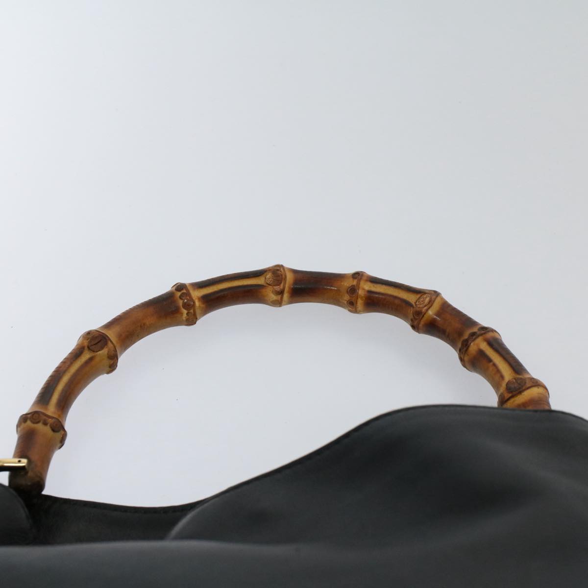 GUCCI Bamboo Shoulder Bag Leather 2way Black 001 2123 1633  bs9068