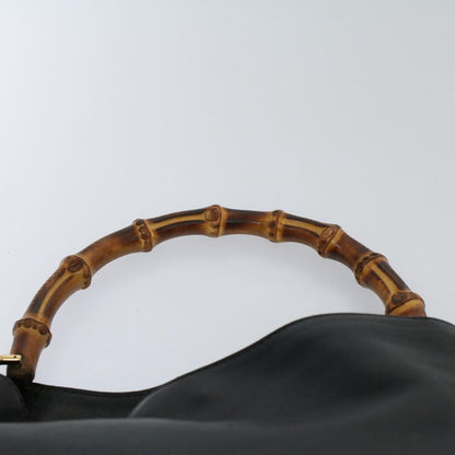 GUCCI Bamboo Shoulder Bag Leather 2way Black 001 2123 1633  bs9068