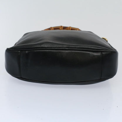 GUCCI Bamboo Shoulder Bag Leather 2way Black 001 2123 1633  bs9068
