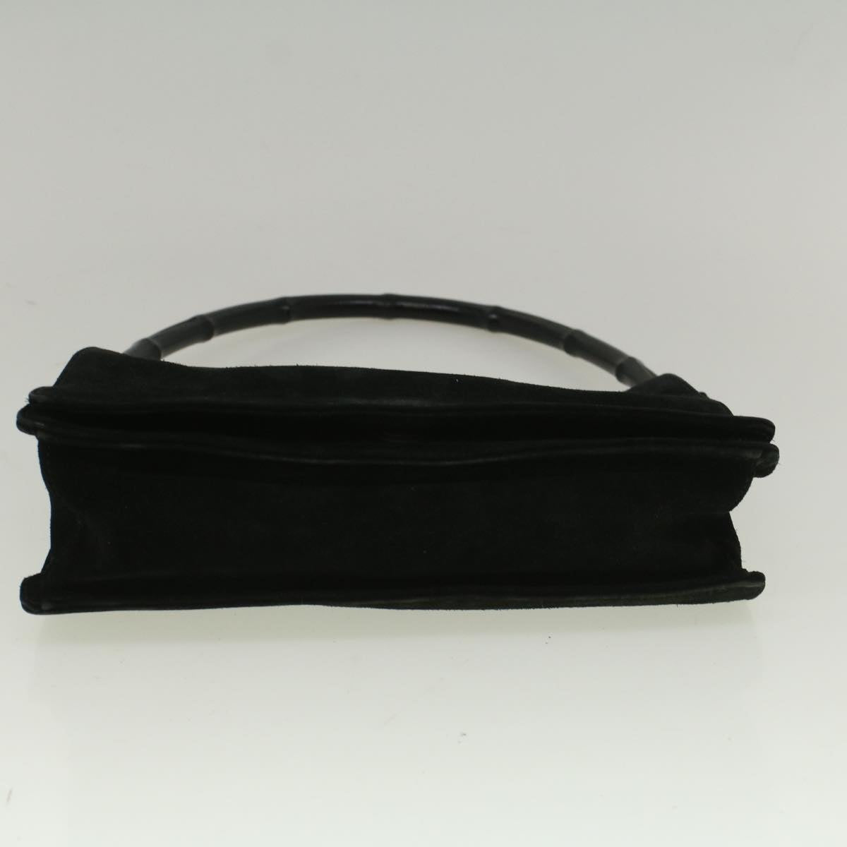 GUCCI Bamboo Shoulder Bag Suede Black 001 3289 2404  bs9084