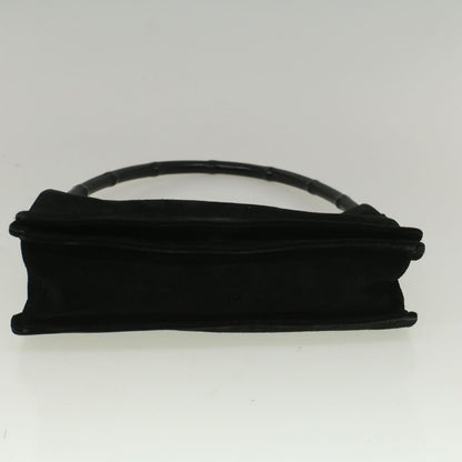 GUCCI Bamboo Shoulder Bag Suede Black 001 3289 2404  bs9084