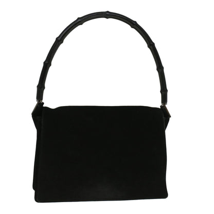 GUCCI Bamboo Shoulder Bag Suede Black 001 3289 2404  bs9084