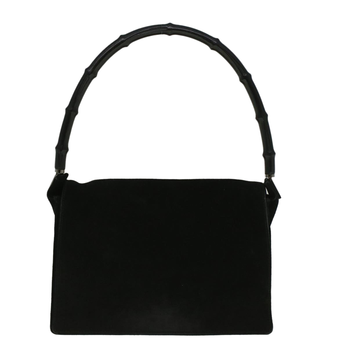 GUCCI Bamboo Shoulder Bag Suede Black 001 3289 2404  bs9084