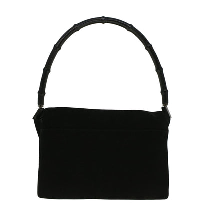 GUCCI Bamboo Shoulder Bag Suede Black 001 3289 2404  bs9084