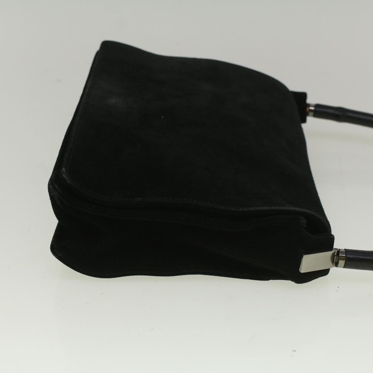 GUCCI Bamboo Shoulder Bag Suede Black 001 3289 2404  bs9084
