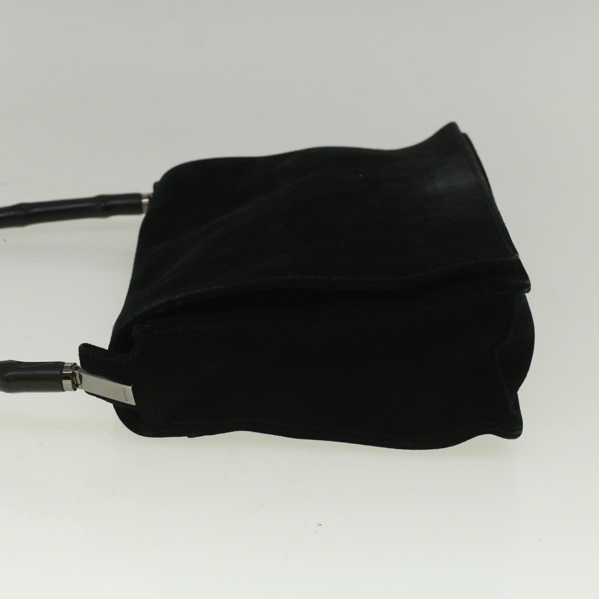 GUCCI Bamboo Shoulder Bag Suede Black 001 3289 2404  bs9084