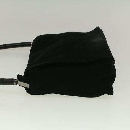 GUCCI Bamboo Shoulder Bag Suede Black 001 3289 2404  bs9084