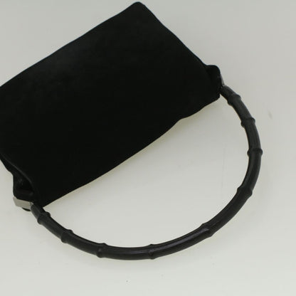 GUCCI Bamboo Shoulder Bag Suede Black 001 3289 2404  bs9084