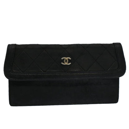 CHANEL Matelasse Pouch Leather Black CC bs9175