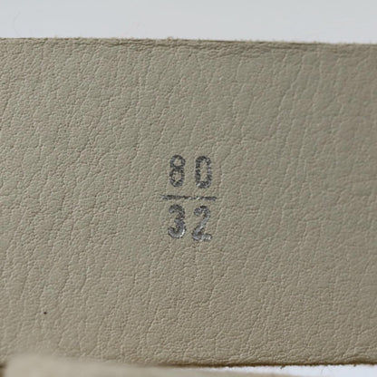 CHANEL Pearl Belt Wool 80/32 37.4"""""""" White CC bs9177