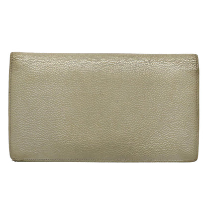 CHANEL Wallet Caviar Skin Silver CC bs9534