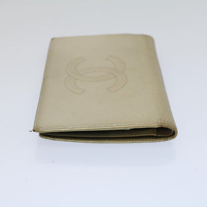 CHANEL Wallet Caviar Skin Silver CC bs9534