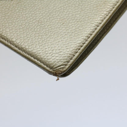 CHANEL Wallet Caviar Skin Silver CC bs9534