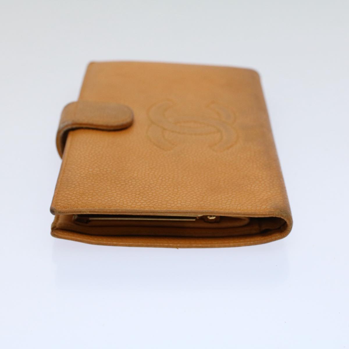 CHANEL Wallet Caviar Skin Brown CC bs9538