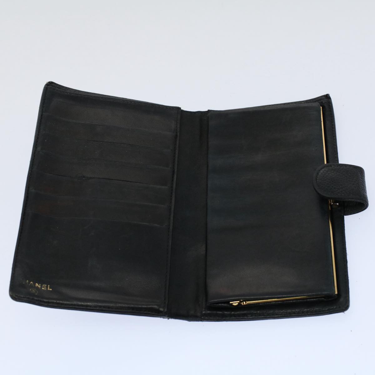 CHANEL Wallet Caviar Skin Black CC bs9539