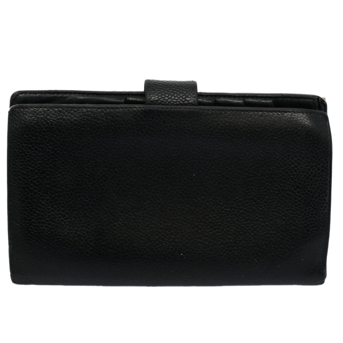 CHANEL Wallet Caviar Skin Black CC bs9539