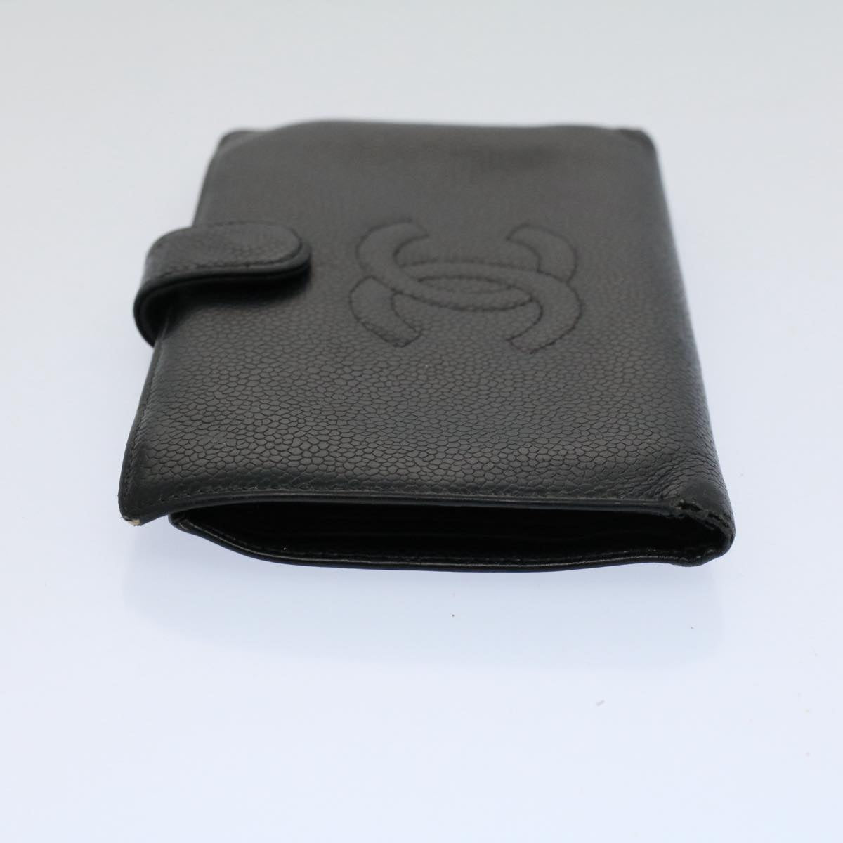 CHANEL Wallet Caviar Skin Black CC bs9539