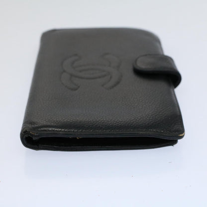 CHANEL Wallet Caviar Skin Black CC bs9539