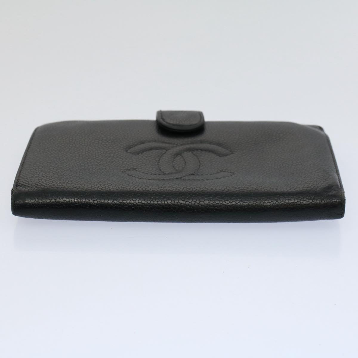 CHANEL Wallet Caviar Skin Black CC bs9539