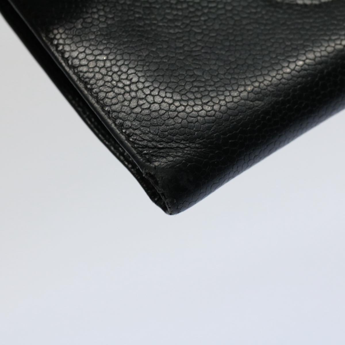 CHANEL Wallet Caviar Skin Black CC bs9539