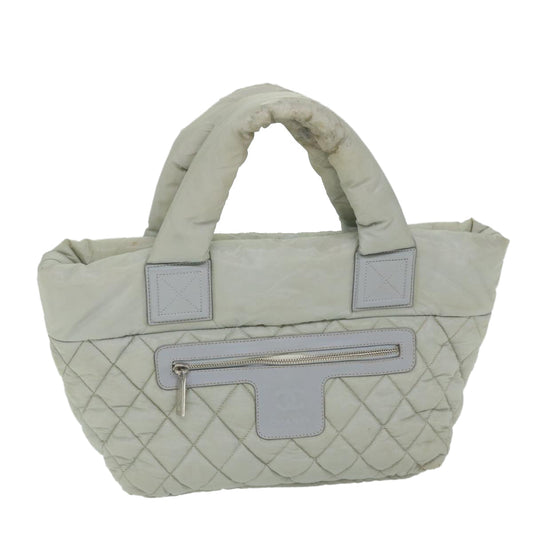 CHANEL Cococoon Hand Bag Nylon Gray CC bs9551