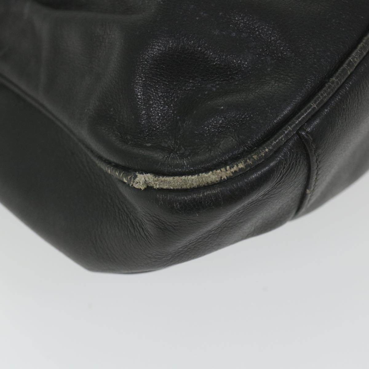 GUCCI Bamboo Shoulder Bag Leather Black  bs9601