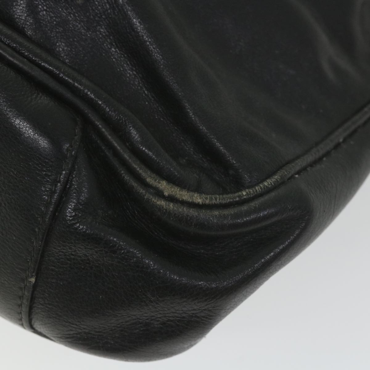 GUCCI Bamboo Shoulder Bag Leather Black  bs9601