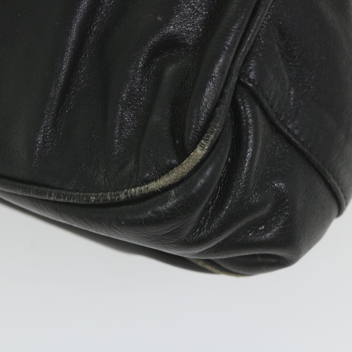 GUCCI Bamboo Shoulder Bag Leather Black  bs9601