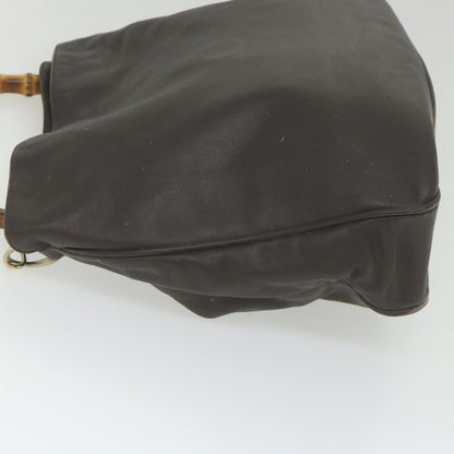 GUCCI Bamboo Shoulder Bag Leather Brown 001 1781 1577  bs9603