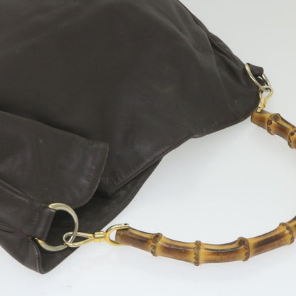 GUCCI Bamboo Shoulder Bag Leather Brown 001 1781 1577  bs9603