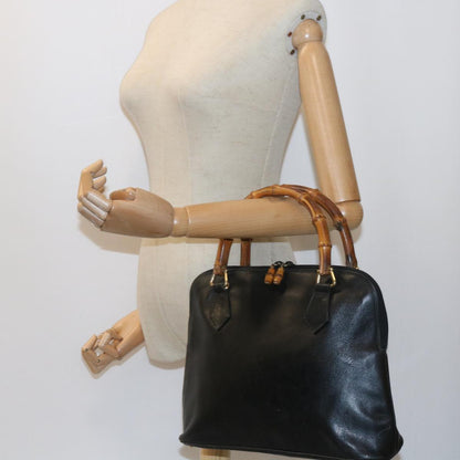 GUCCI Bamboo Shoulder Bag Leather Black 000 0289 200110  bs9692