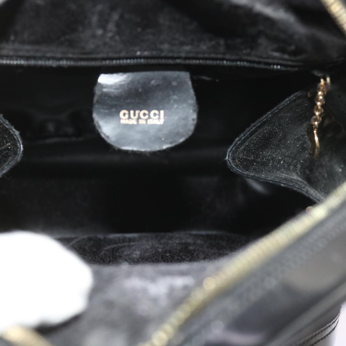 GUCCI Bamboo Body Bag Leather Black 003 3444 0027  bs9736